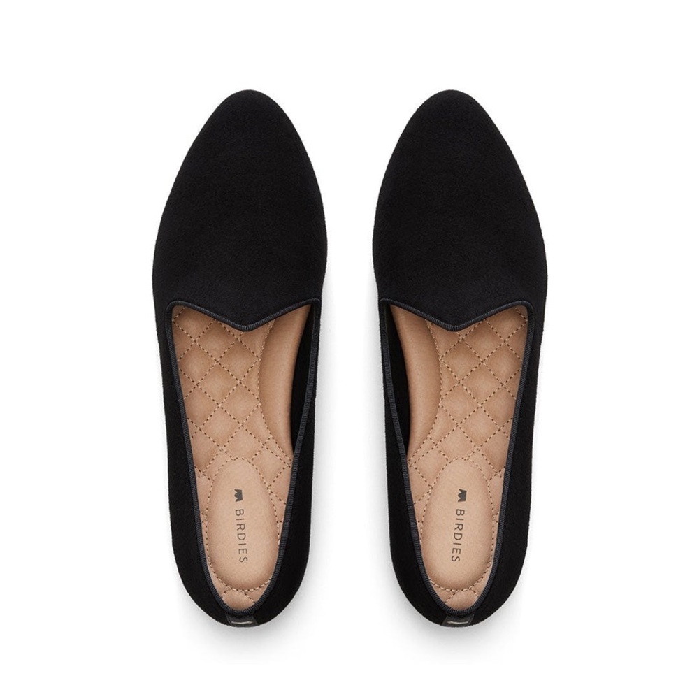 Birdies “Heron” black suede flats size 8.5
